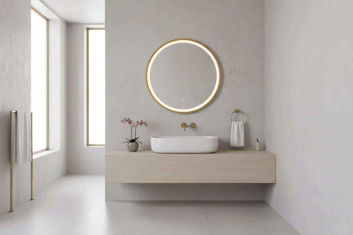 VOS Mirror - Brushed Brass - With Light