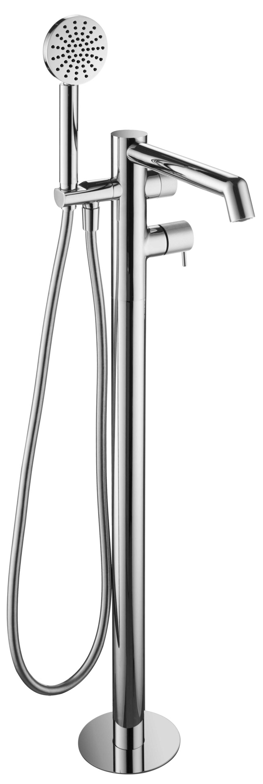 Floor standing bath shower mixer with lever and kit