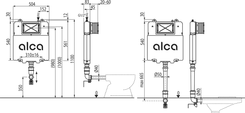 Alca Slim Concealed Cistern 8.3cm
