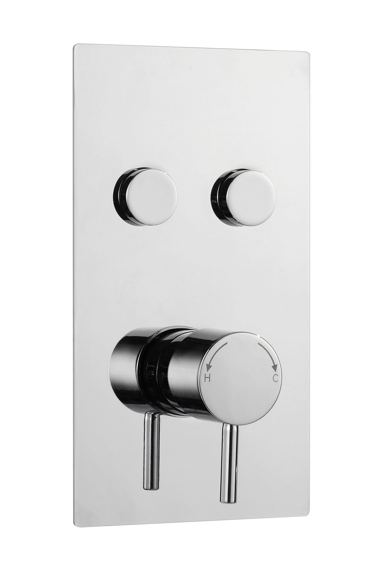 Plan Twin Round Push Button Concealed Thermostatic Shower Valve