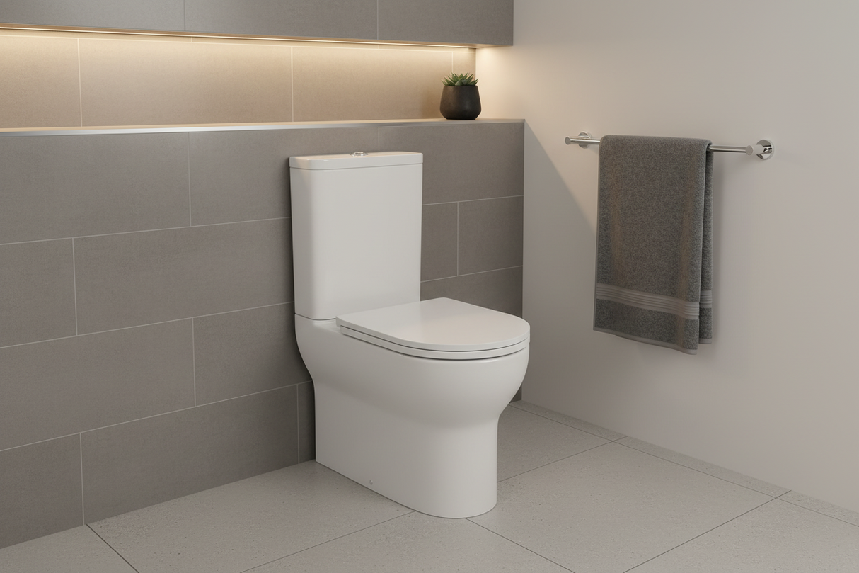Nerola Rimless Closed Coupled Pan, Cistern and Seat