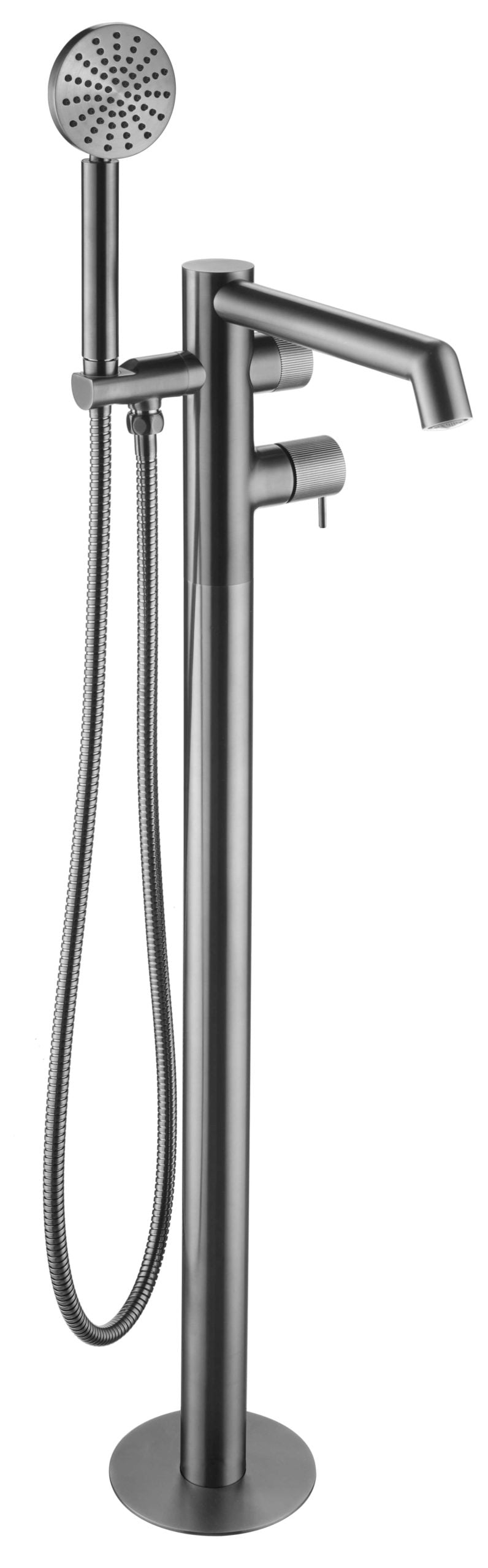 Floor standing bath shower mixer with lever and kit