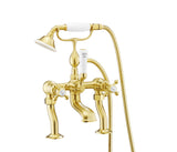 Grosvenor Cross Deck Mounted Bath Shower Mixer with Kit