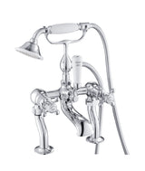 Grosvenor Cross Deck Mounted Bath Shower Mixer with Kit