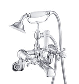 Grosvenor Cross Wall Mounted Bath Shower Mixer with Kit