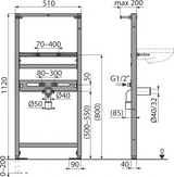Alca 1.12m Basin Installation Frame