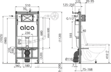 Alca 1.12m frame & cistern (12cm deep) WRAS air gap