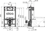 Alca 0.85m frame & cistern (12cm deep) WRAS air gap