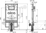 Alca 1.2m Slim Frame & Cistern 8cm