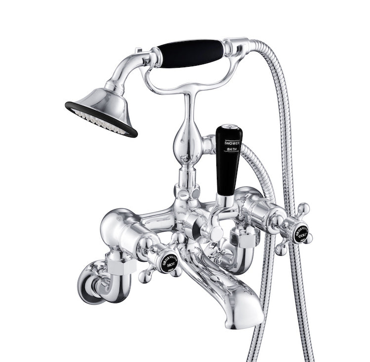 Grosvenor Cross Wall Mounted Bath Shower Mixer with Kit