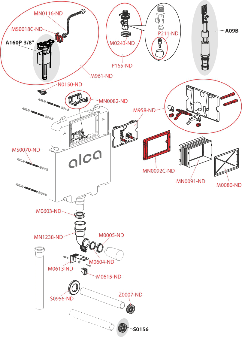 Alca Slim Concealed Cistern 8.3cm